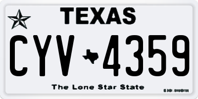 TX license plate CYV4359