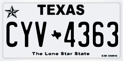 TX license plate CYV4363