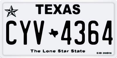 TX license plate CYV4364