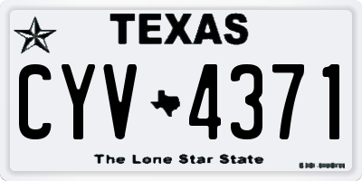 TX license plate CYV4371