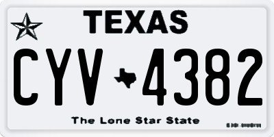 TX license plate CYV4382