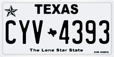TX license plate CYV4393