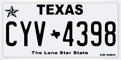 TX license plate CYV4398