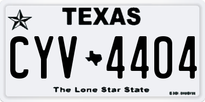 TX license plate CYV4404