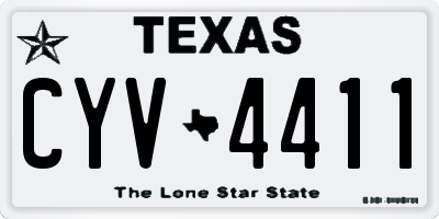 TX license plate CYV4411