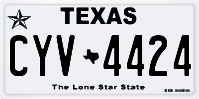 TX license plate CYV4424