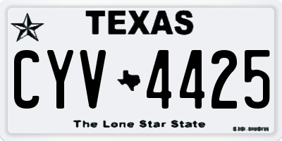 TX license plate CYV4425