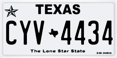 TX license plate CYV4434