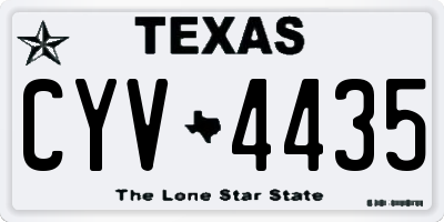 TX license plate CYV4435