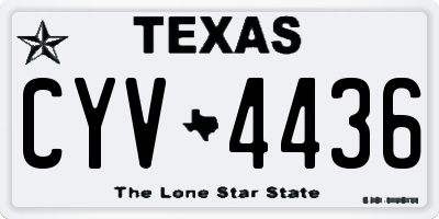 TX license plate CYV4436