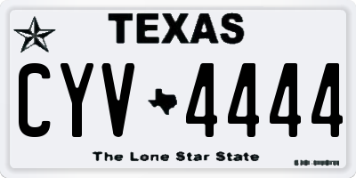 TX license plate CYV4444