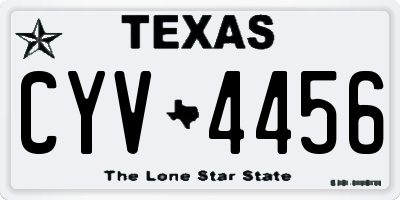TX license plate CYV4456