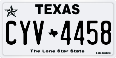 TX license plate CYV4458
