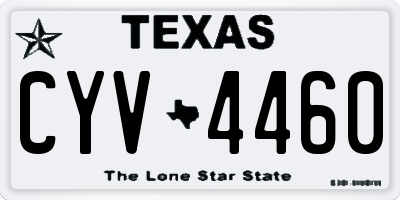 TX license plate CYV4460