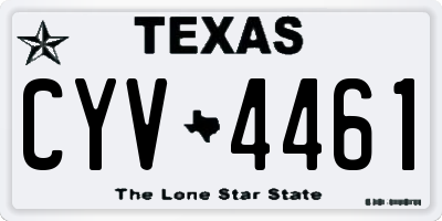 TX license plate CYV4461
