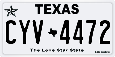 TX license plate CYV4472