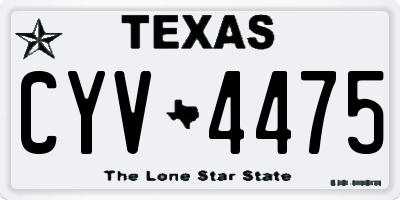 TX license plate CYV4475