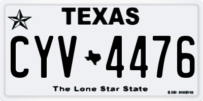 TX license plate CYV4476
