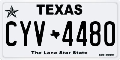 TX license plate CYV4480