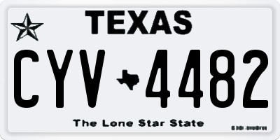 TX license plate CYV4482