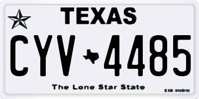 TX license plate CYV4485