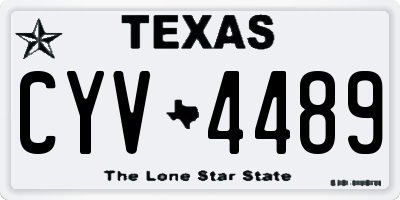 TX license plate CYV4489