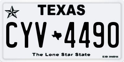 TX license plate CYV4490
