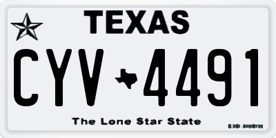 TX license plate CYV4491