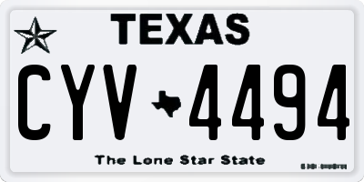 TX license plate CYV4494
