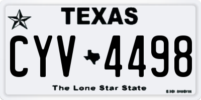 TX license plate CYV4498