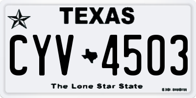 TX license plate CYV4503