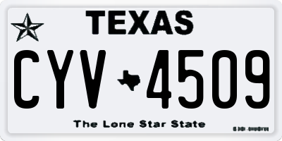 TX license plate CYV4509