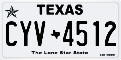 TX license plate CYV4512