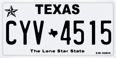TX license plate CYV4515