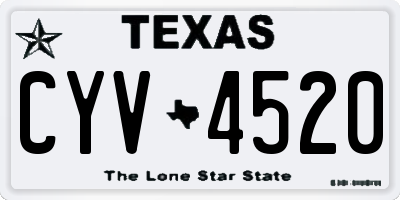 TX license plate CYV4520