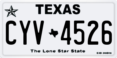 TX license plate CYV4526