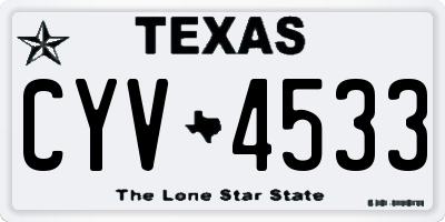 TX license plate CYV4533