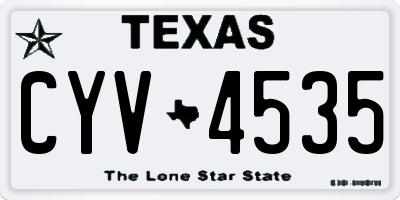 TX license plate CYV4535