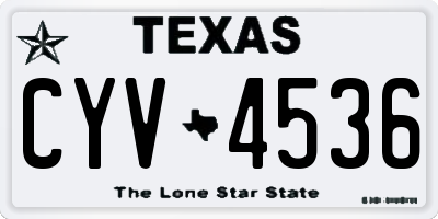 TX license plate CYV4536