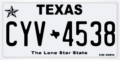 TX license plate CYV4538