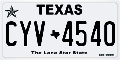 TX license plate CYV4540