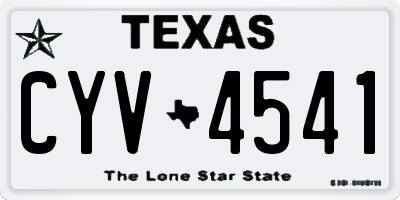TX license plate CYV4541