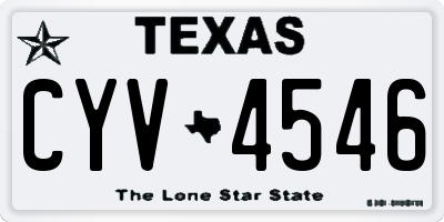 TX license plate CYV4546