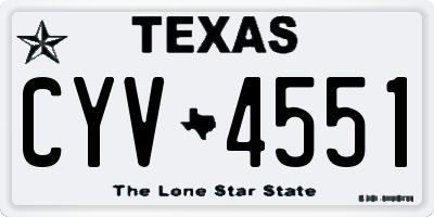 TX license plate CYV4551