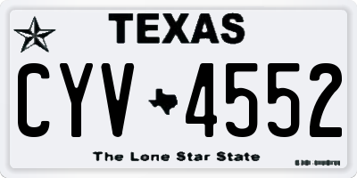 TX license plate CYV4552