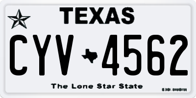 TX license plate CYV4562