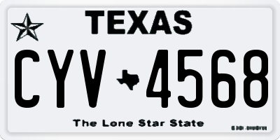 TX license plate CYV4568