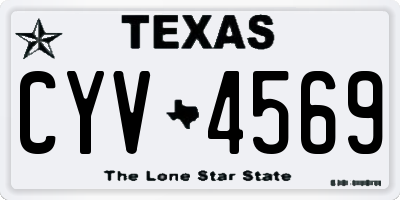 TX license plate CYV4569