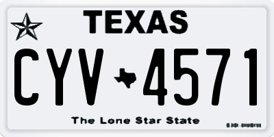 TX license plate CYV4571