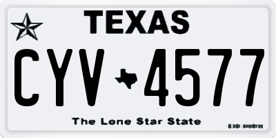 TX license plate CYV4577